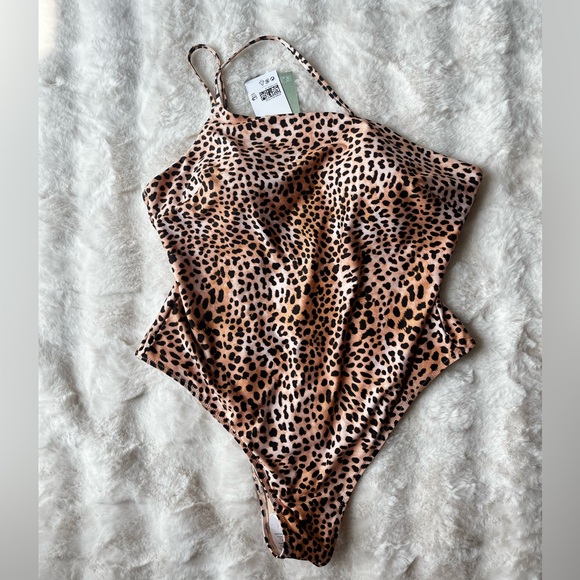 NWT Leopard High Leg Swimsuit - Picture 2 of 4
